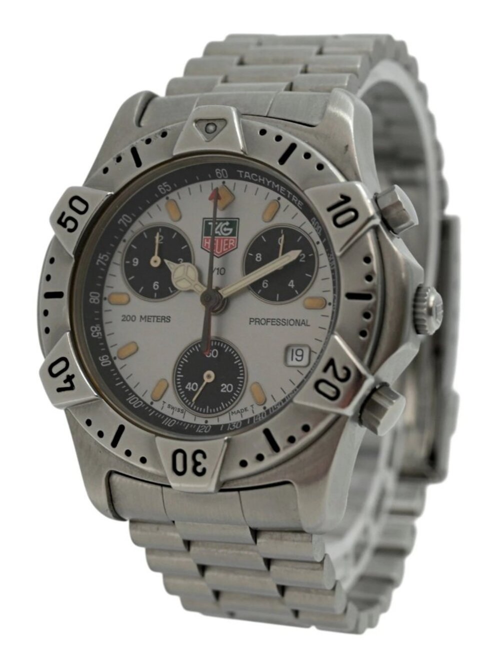 Tag Heuer 38mm Men's 2000 Series Swiss Quartz Chronograph SS Watch Ref: 540.206!